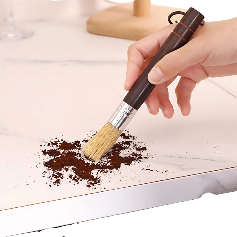 CLEAN WORLD Kitchen Coffee Powder Brush Coffee Grinder Cleaning Brush, Espresso Machine Brush Cleaner Tool with Wooden Handle and Natural Bristles for Barista Home Kitchen
