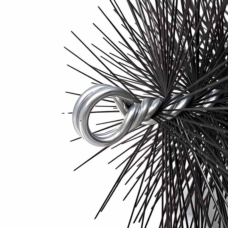 CLEAN WORLD Kitchen chimney brush Wire Chimney Cleaning Brush (8-Inch Round)