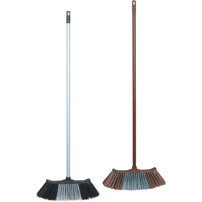 CLEAN WORLD Long Handle Soft Bristles Brooms Static Floor Wiper Heavy-Duty Broom for All Floor Types and Surfaces