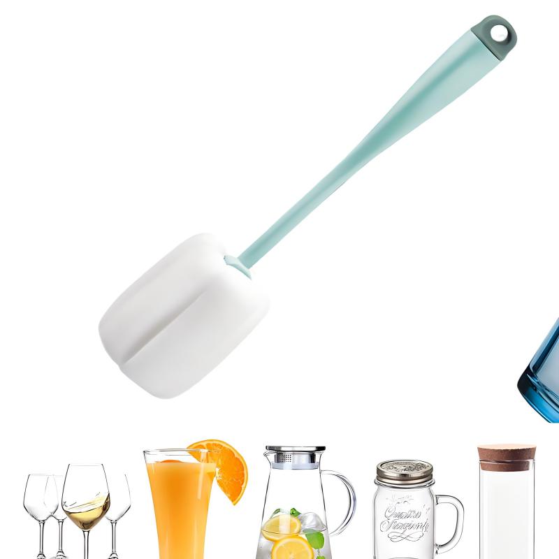 CLEAN WORLD Kitchen  Bottle Brush Tube Cleaning Lab Set with Long Handle, Cup Cleaner for Washing Narrow Neck Beer Wine Decanter Pipes Lids Sinks Cap Covers, White