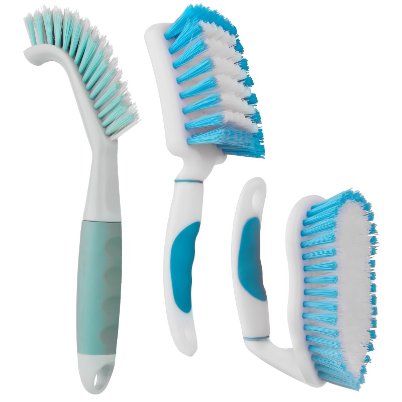 CLEAN WORLD Bathroom Brush, Scrub Brush Set, Heavy-Duty Scrub Scrubbing Brushes for Cleaning, Grout Brush with Stiff Bristles Cleaning Brush for Bathroom, Bathtub, Kitchen, Floor, Tub, Tile, Sink