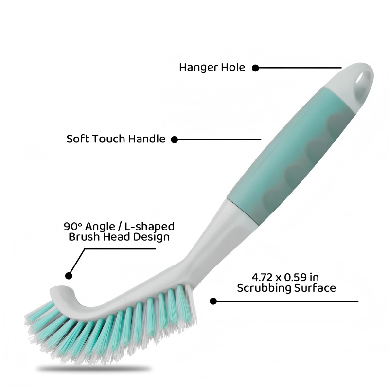CLEAN WORLD Bathroom Brush, Scrub Brush Set, Heavy-Duty Scrub Scrubbing Brushes for Cleaning, Grout Brush with Stiff Bristles Cleaning Brush for Bathroom, Bathtub, Kitchen, Floor, Tub, Tile, Sink