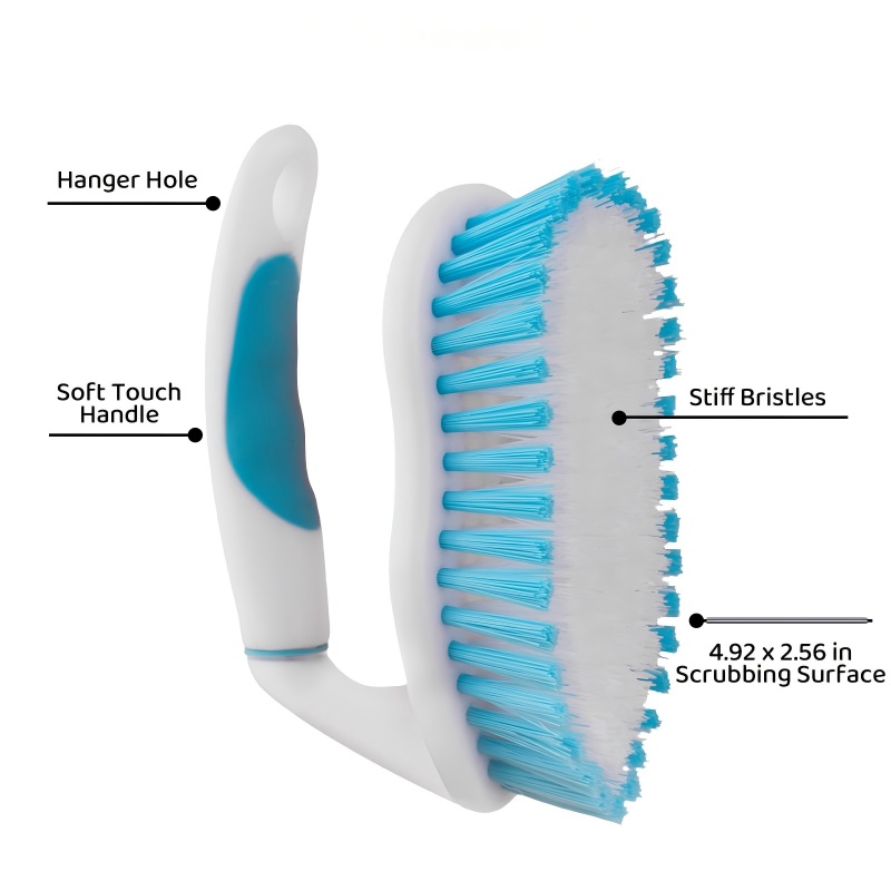 CLEAN WORLD Bathroom Brush, Scrub Brush Set, Heavy-Duty Scrub Scrubbing Brushes for Cleaning, Grout Brush with Stiff Bristles Cleaning Brush for Bathroom, Bathtub, Kitchen, Floor, Tub, Tile, Sink