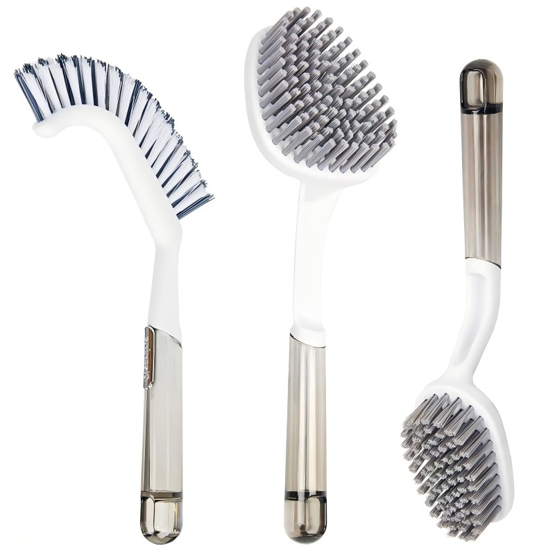 CLEAN WORLD Bathroom Brush, Shower Scrub Brush Set – Heavy-Duty Scrub Brushes for Cleaning with Long Handle, Stiff Bristles Grout Brush, Shower Scrubber for Bathroom, Bathtub, Kitchen, Tile, Floor, Grout, Sink & Carpet