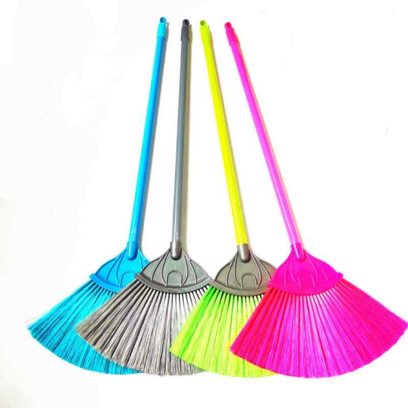 CLEAN WORLD Floor/Ceiling Brush Multi Color Household Plastic Broom Head with Long Handle