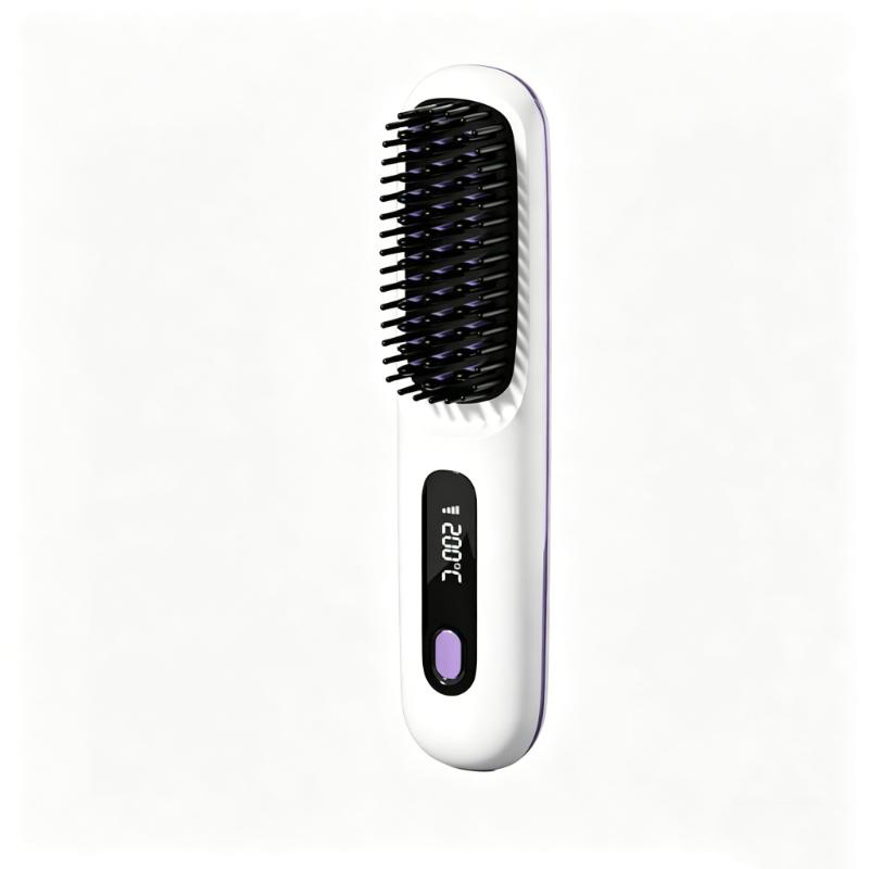 CLEAN WORLD Multi-Functional Hot Hair Straightener Comb Wireless Hair Brush with LCD Screen