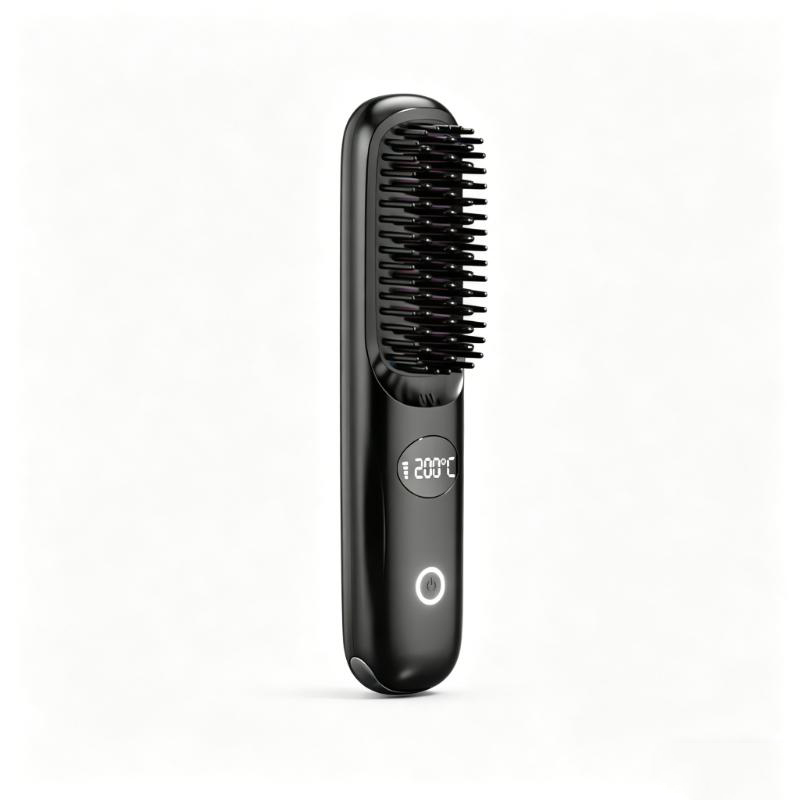CLEAN WORLD Multi-Functional Hot Hair Straightener Comb Wireless Hair Brush with LCD Screen