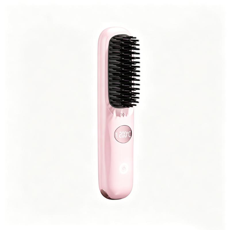 CLEAN WORLD Multi-Functional Hot Hair Straightener Comb Wireless Hair Brush with LCD Screen