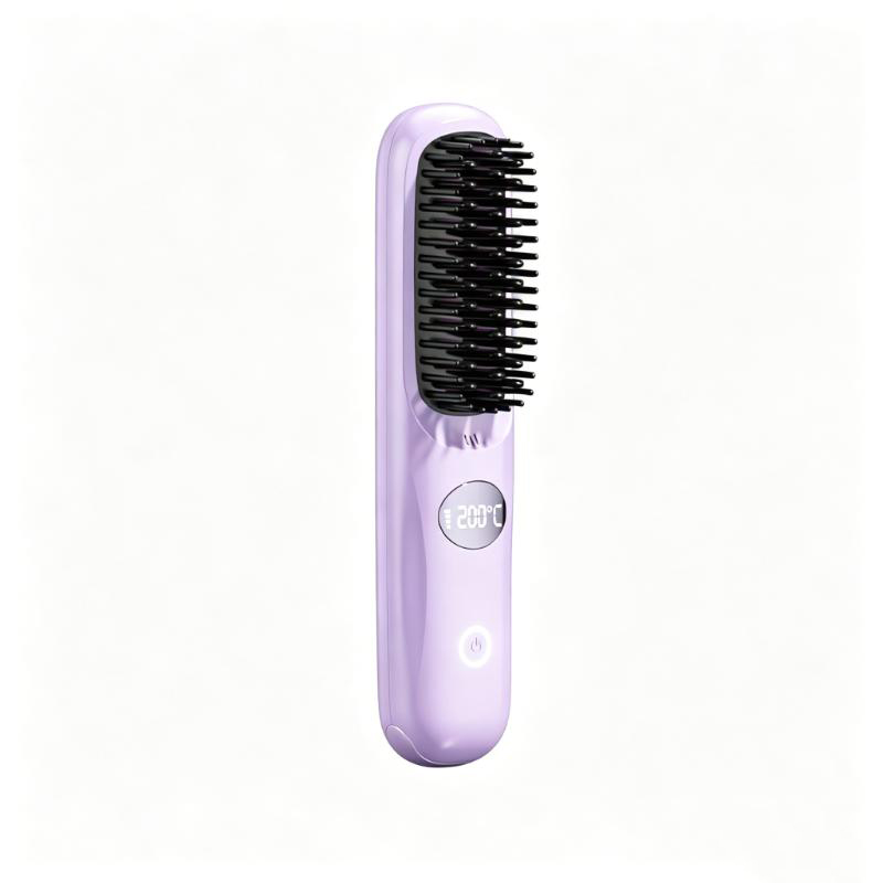 CLEAN WORLD Multi-Functional Hot Hair Straightener Comb Wireless Hair Brush with LCD Screen