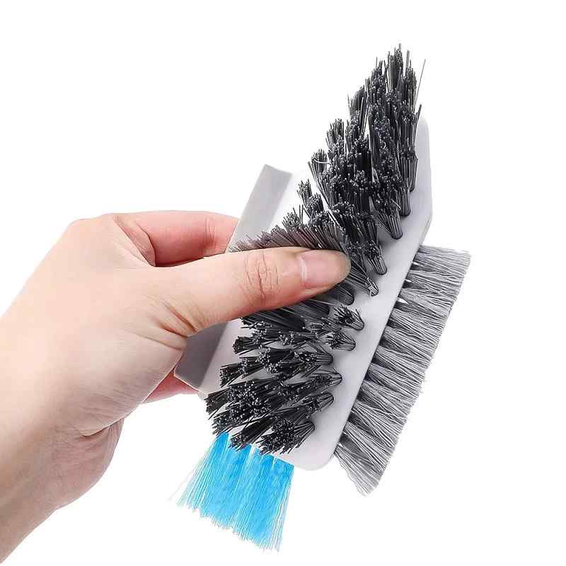 CLEAN WORLD 4 in 1 V Shape Kitchen Tile Floor Gap Scrubber Brush Crevice Brush Deep Cleaning Tool for Bathroom Floor Corner