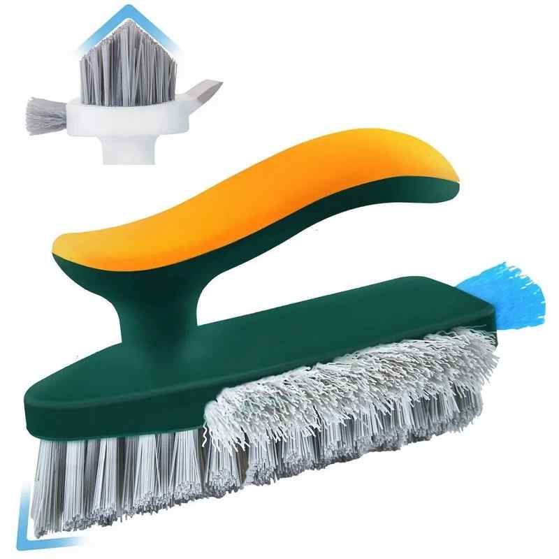 CLEAN WORLD 4 in 1 V Shape Kitchen Tile Floor Gap Scrubber Brush Crevice Brush Deep Cleaning Tool for Bathroom Floor Corner