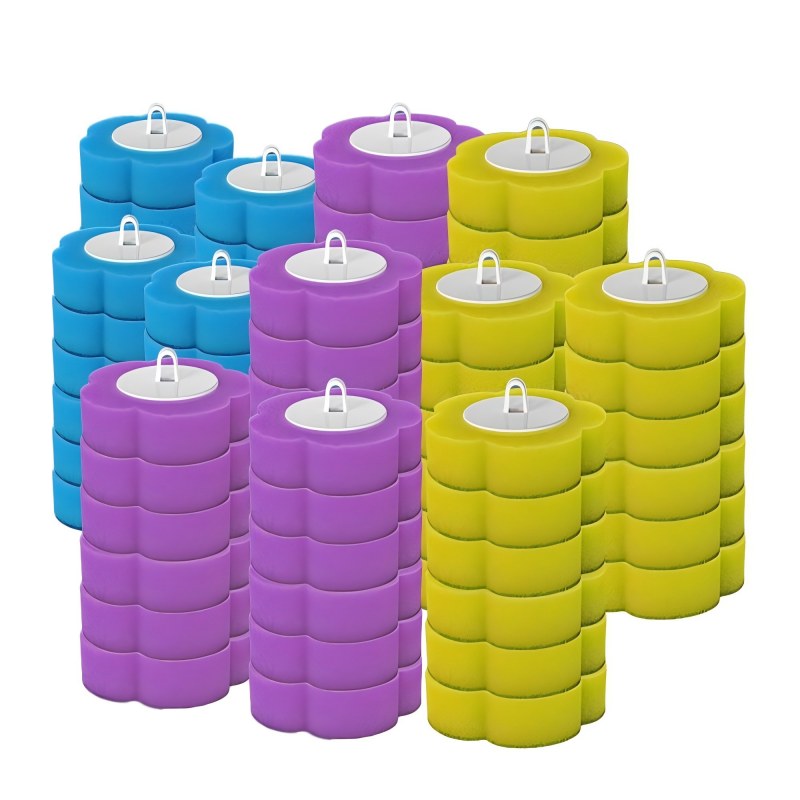 CLEAN WORLD Bathroom Toilet Brush, Disposable Toilet Brush with 48 Refill Heads and Holder– Includes Storage Caddy&Toilet Bowl Wand, Wall-Mount Scrubbing Toilet Brush Bathroom Cleaning Kit