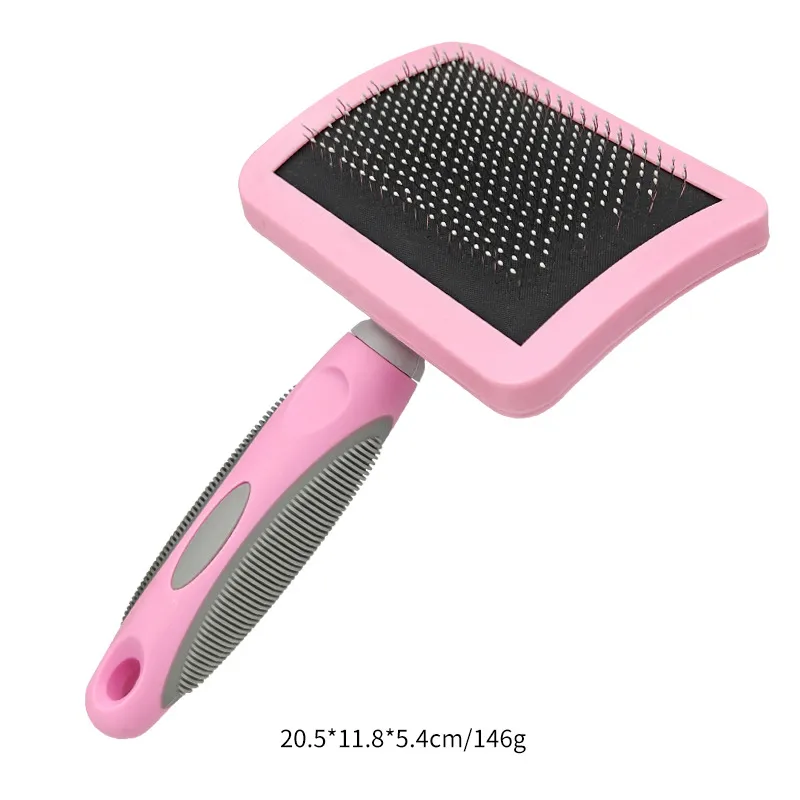 CLEAN WORLD Curved Air Cushion Pin Comb, Pet Fluffing Hair Grooming Massage Brush Universal for Cats & Dogs
