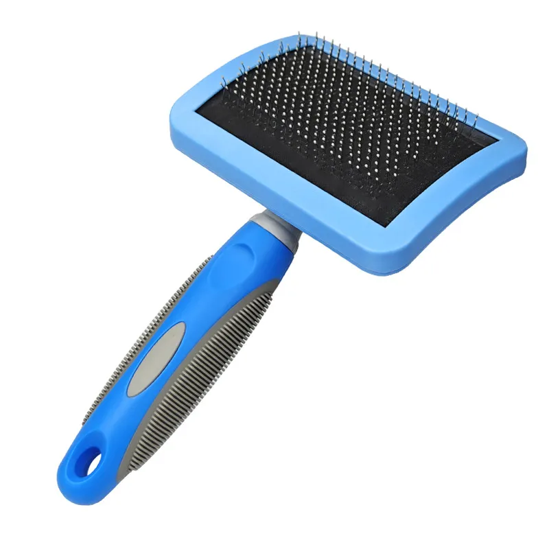 CLEAN WORLD Curved Air Cushion Pin Comb, Pet Fluffing Hair Grooming Massage Brush Universal for Cats & Dogs