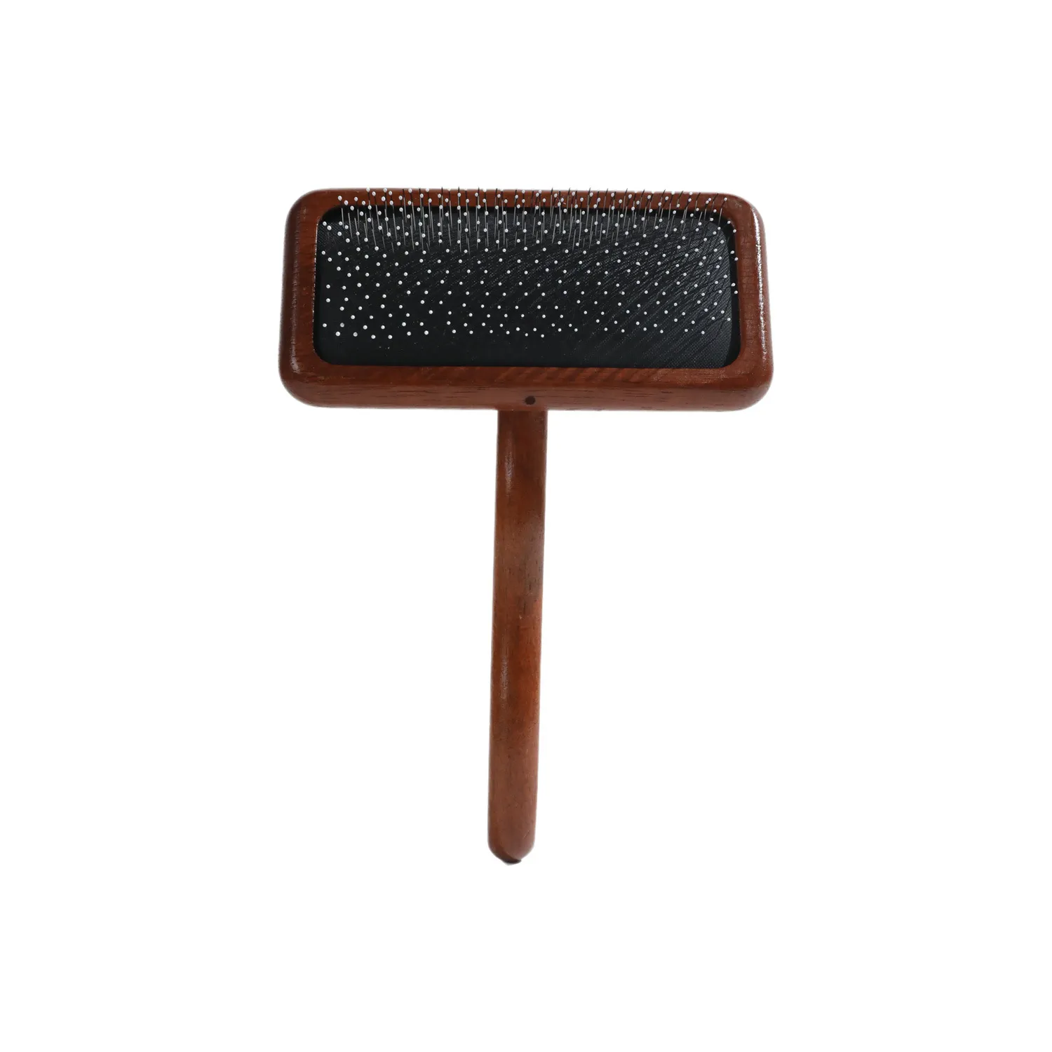 CLEAN WORLD Solid Wood Handle Air Cushion Wire Fine Tooth Pet Comb, Dog Cat Deshedding Floating Hair Grooming Brush