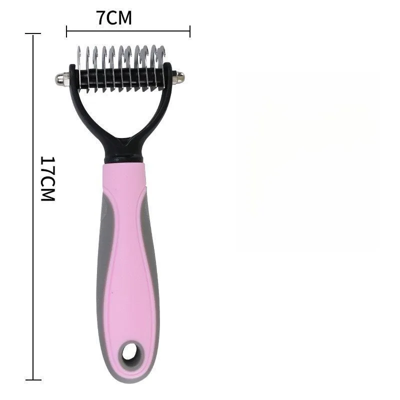 CLEAN WORLD Double Sided Pet Dematting Deshedding Thinning Comb, Dog Cat Hair Detangling Cleaning Grooming Pet Supplies