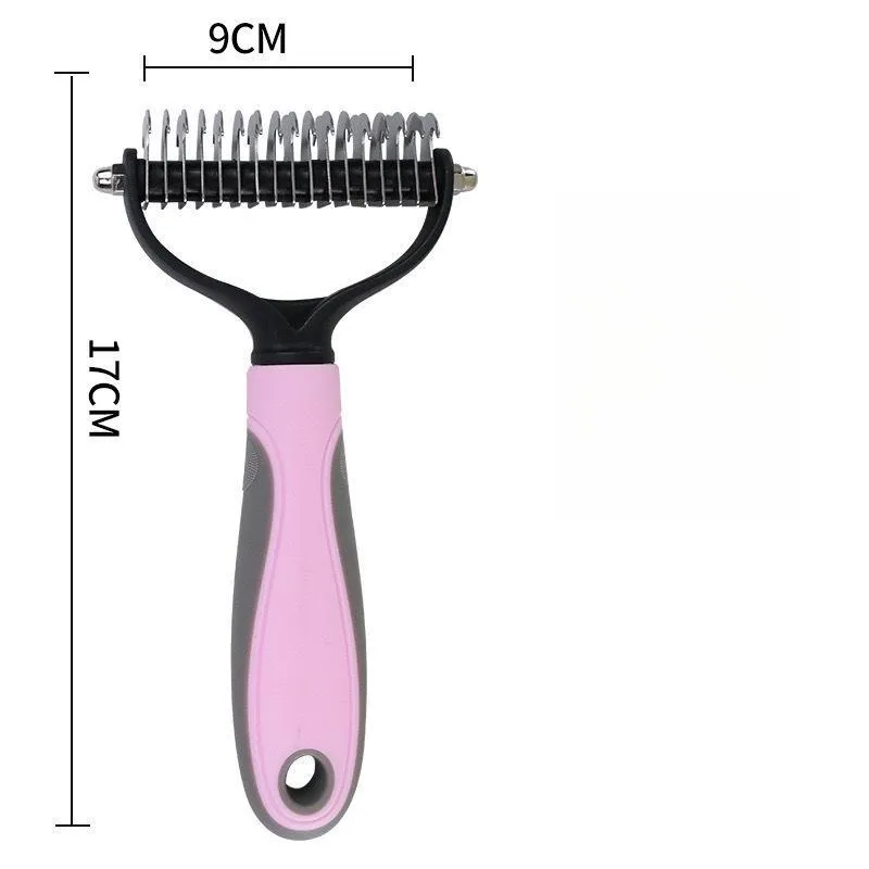 CLEAN WORLD Double Sided Pet Dematting Deshedding Thinning Comb, Dog Cat Hair Detangling Cleaning Grooming Pet Supplies