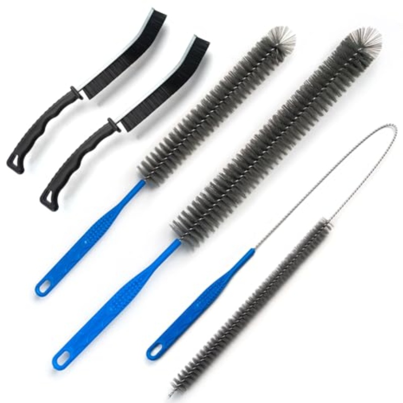 CLEAN WORLD Kitchen Chimney Brush 4 Pieces Dryer Vent Cleaner Kit‌ with ‌Lint Brush‌ – Professional ‌Dryer Vent Brush‌, ‌Flexible Cleaning Tools‌ for ‌Lint Trap‌, ‌Appliance Brush‌ & ‌Dryer Filter‌ Grey