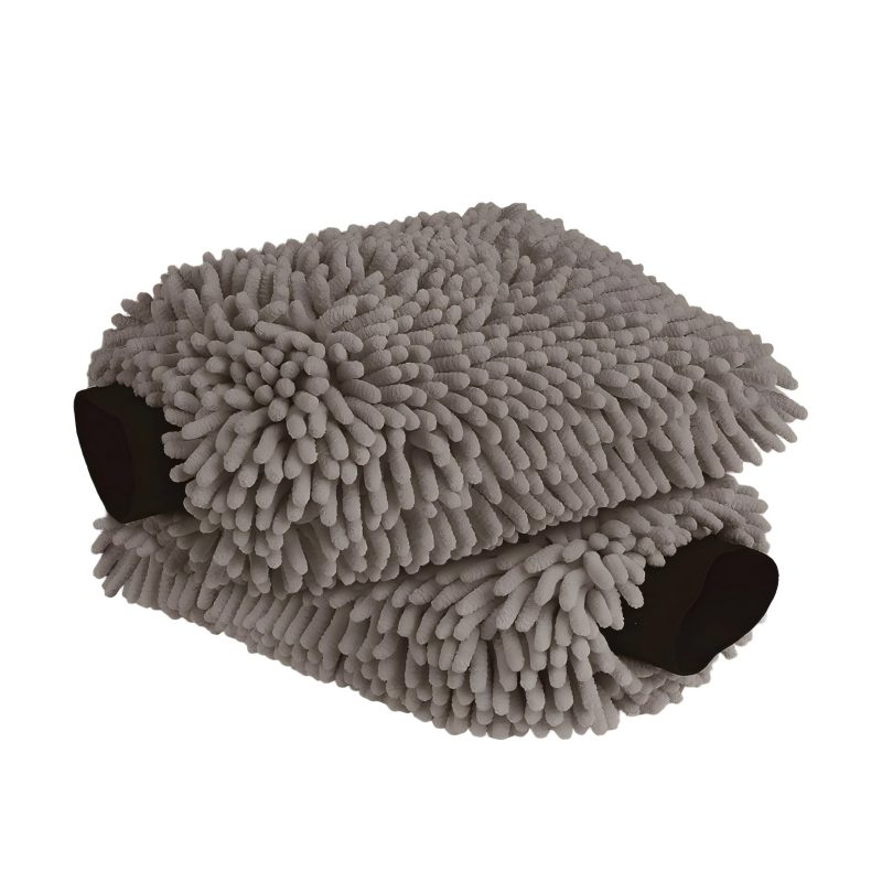 CLEAN WORLD Car body brush, Car Wash Mitt Microfiber, 2PK Scratch Free Lint-Free, Premium Chenille Microfiber Mitt Car Wash Brush, Green, Regular Size 7.12''X10.14''