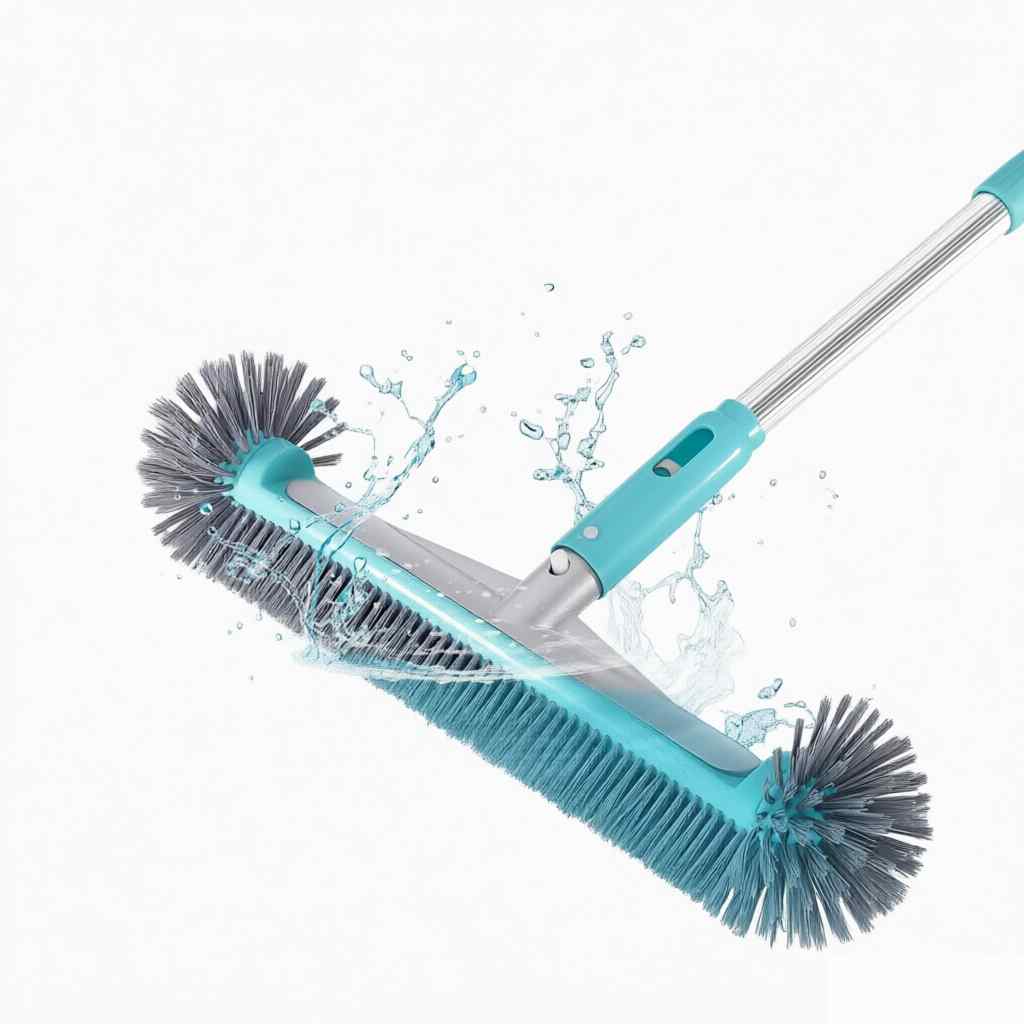 CLEAN WORLD Swimming Pool Brush Head Heavy Duty Aluminum Nylon Bristles Ground Brush for Clean Walls Tiles & Floors