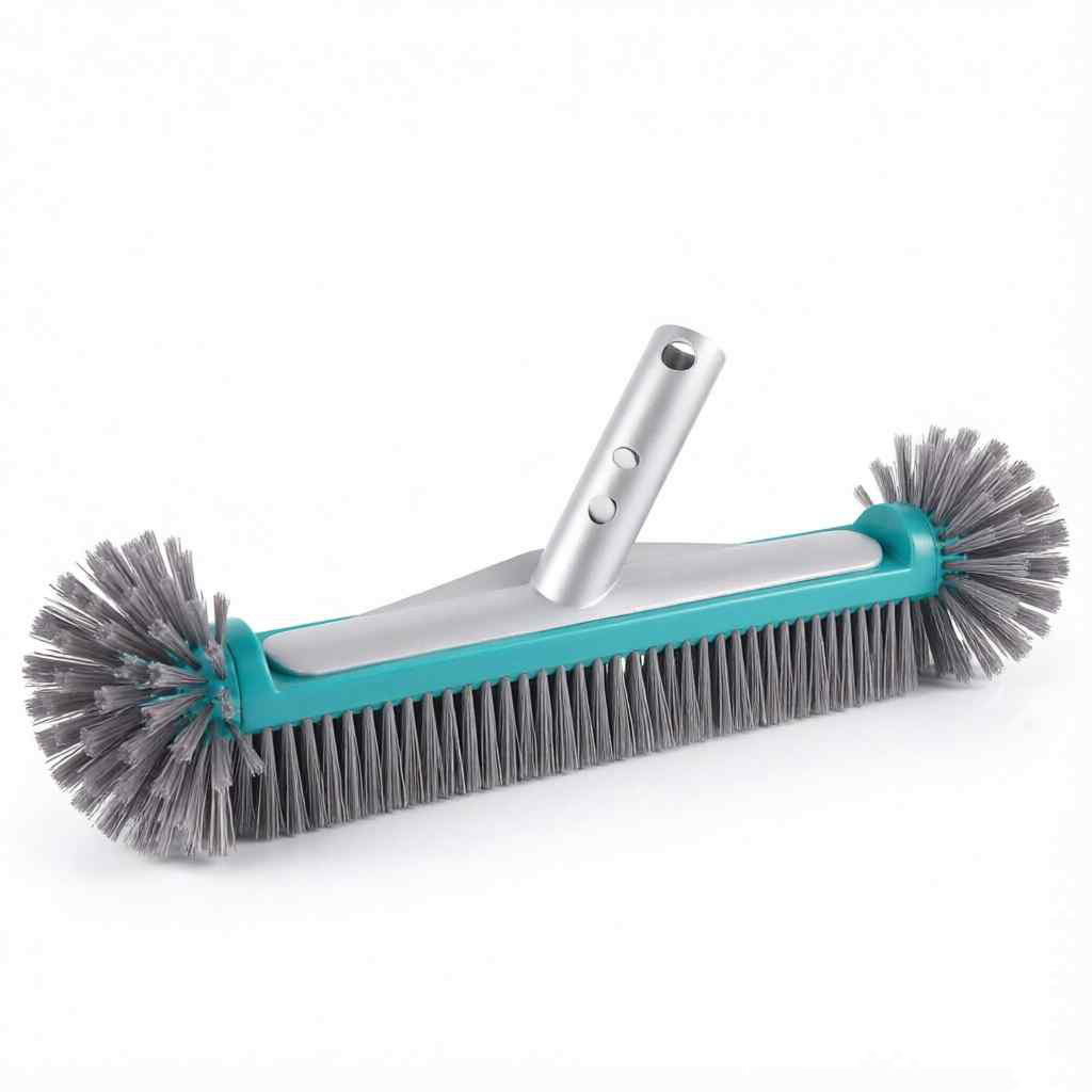 CLEAN WORLD Swimming Pool Brush Head Heavy Duty Aluminum Nylon Bristles Ground Brush for Clean Walls Tiles & Floors