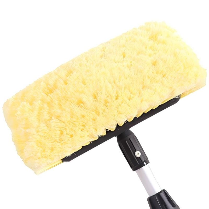 CLEAN WORLD Car snow brush, 10" Car Wash Brush Head with Soft Bristle for Auto RV Truck Boat Camper Exterior Washing Cleaning, Yellow