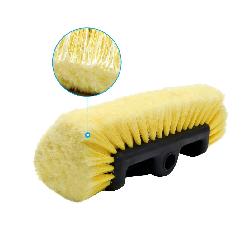 CLEAN WORLD Car snow brush, 10" Car Wash Brush Head with Soft Bristle for Auto RV Truck Boat Camper Exterior Washing Cleaning, Yellow
