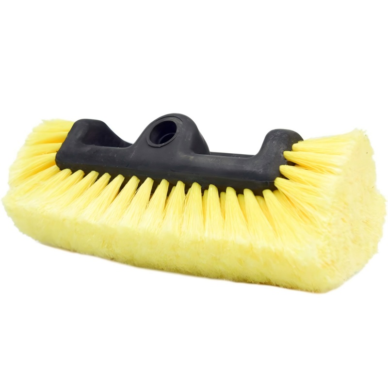 CLEAN WORLD Car snow brush, 10" Car Wash Brush Head with Soft Bristle for Auto RV Truck Boat Camper Exterior Washing Cleaning, Yellow
