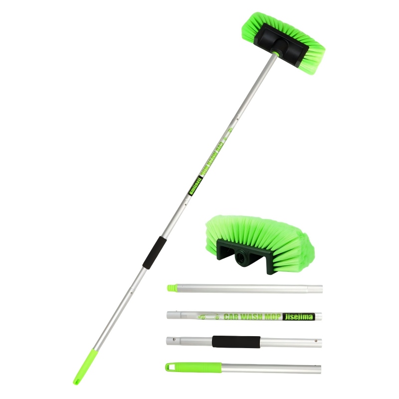 CLEAN WORLD Car snow brush, Five-Sided Car Wash Brush with Long Handle，Soft Bristle Scrub Cleaning Mop with Extendable Handle for Car, SUV, Truck, Caravan, Boat, House Siding, Sweep Snow 60”/151cm