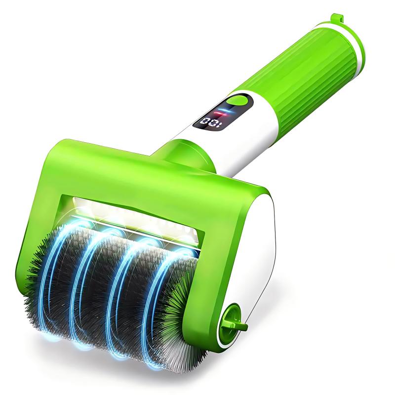 CLEAN WORLD Kitchen Grill Brush Electric Grill Brush, 2-Speed BBQ Grill Brush with LED Light/Screen Powerful Cleaning 800RPM/4000mAh/2 Brush Heads No Bristle Shedding Rechargeable Lightweight Grill Cleaner for Outdoor/Camping