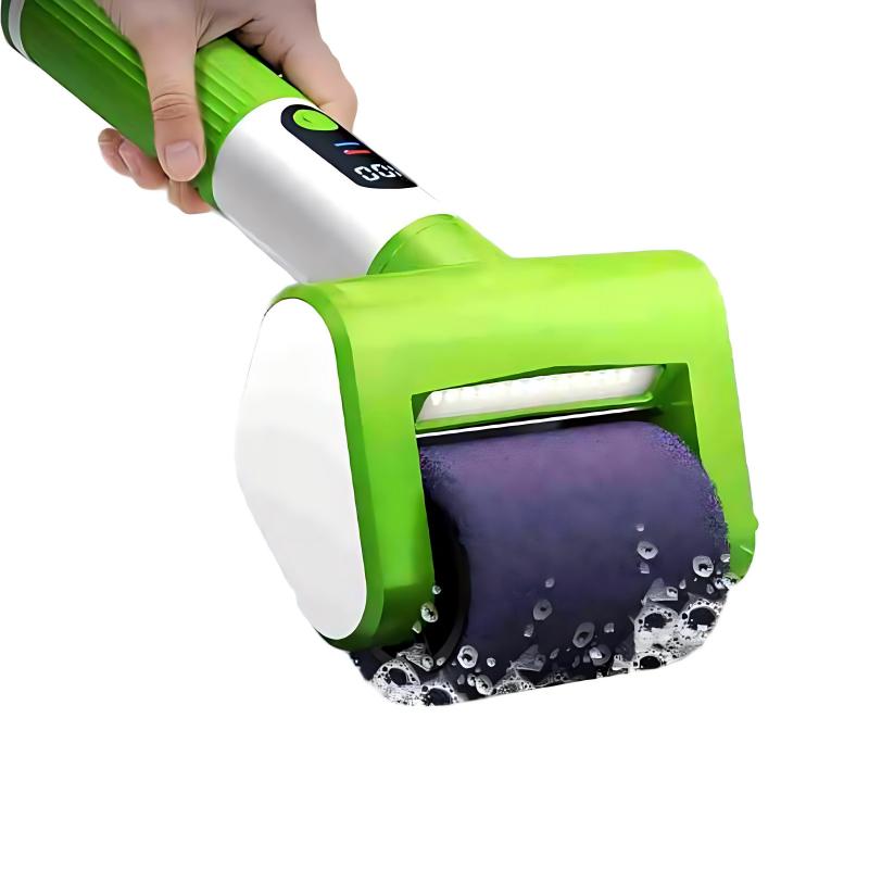 CLEAN WORLD Kitchen Grill Brush Electric Grill Brush, 2-Speed BBQ Grill Brush with LED Light/Screen Powerful Cleaning 800RPM/4000mAh/2 Brush Heads No Bristle Shedding Rechargeable Lightweight Grill Cleaner for Outdoor/Camping