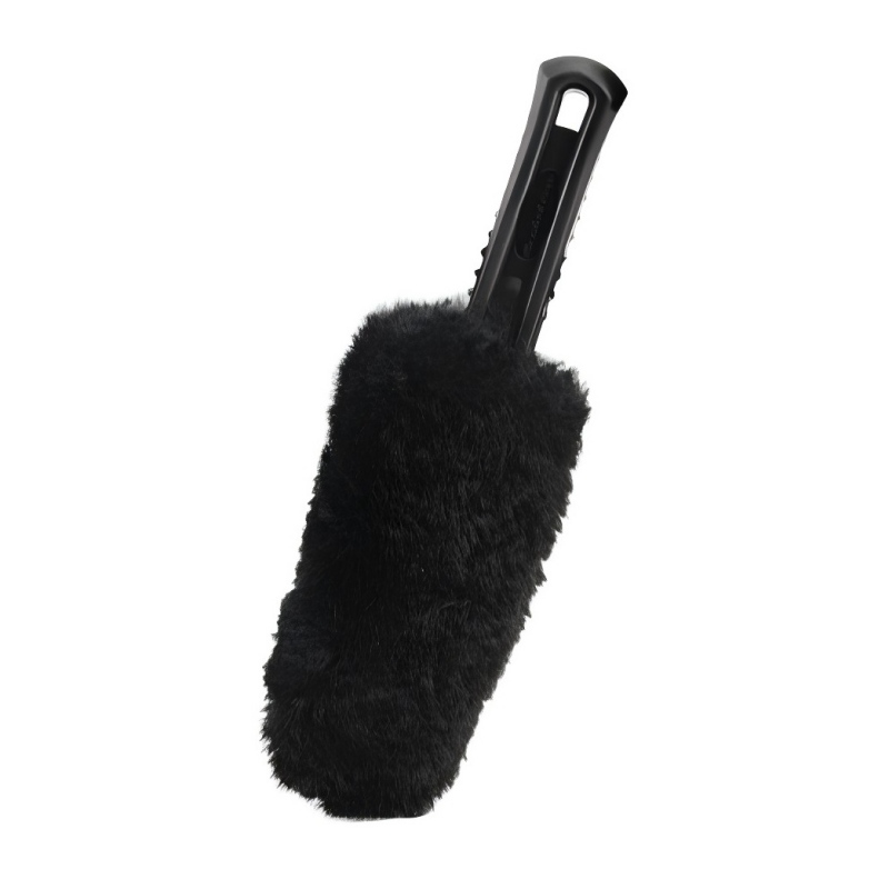 CLEAN WORLD Car wheel brush, Wheel and Rim Cleaning Brush - Soft Natural Bristle Detailing Tool for Tires, Exhausts & Delicate Surfaces - Wheel Cleaner Brush to Safely Clean Brake Dust, Grime and Dirt, 1 Pack