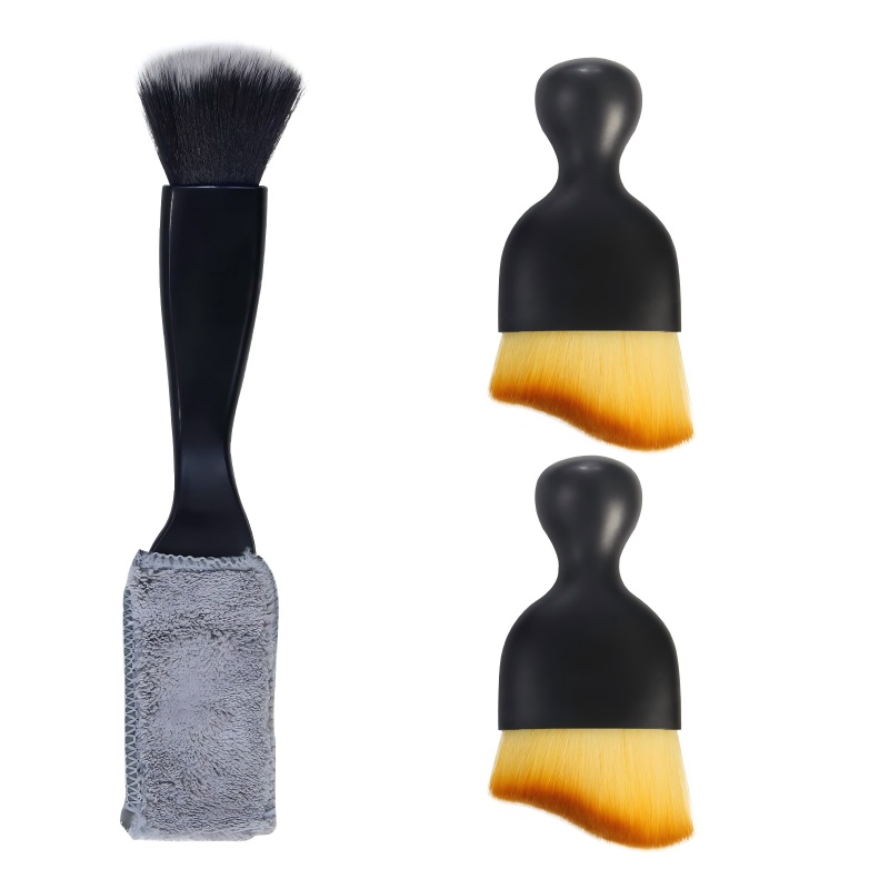 CLEAN WORLD Car detailing brush, 3 PCS Car Interior Detail Dust Brush,Soft Car Interior Detailing Kit Tools,Dash Duster Brush for Auto,Truck,SUV,RV Interior Cleaning