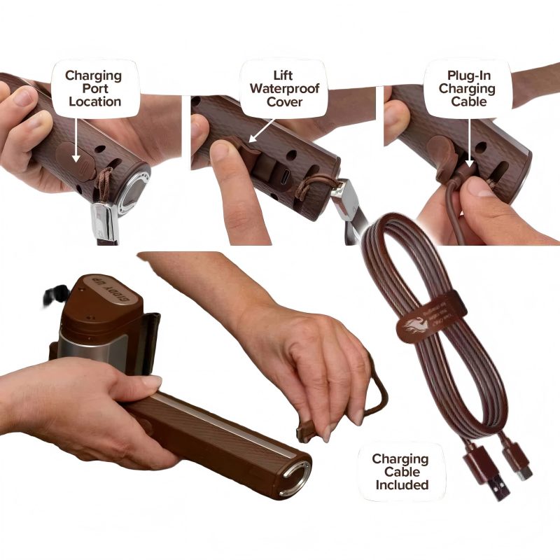 CLEAN WORLD Kitchen Grill Brush  Grill Cleaner AS SEEN ON TV! – Cordless, Rechargeable BBQ Tool with 350 RPM Stainless Roller, LED Light – Patents Pending