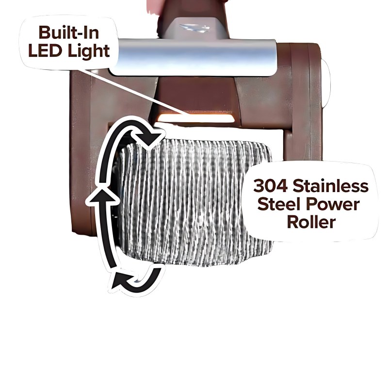 CLEAN WORLD Kitchen Grill Brush  Grill Cleaner AS SEEN ON TV! – Cordless, Rechargeable BBQ Tool with 350 RPM Stainless Roller, LED Light – Patents Pending