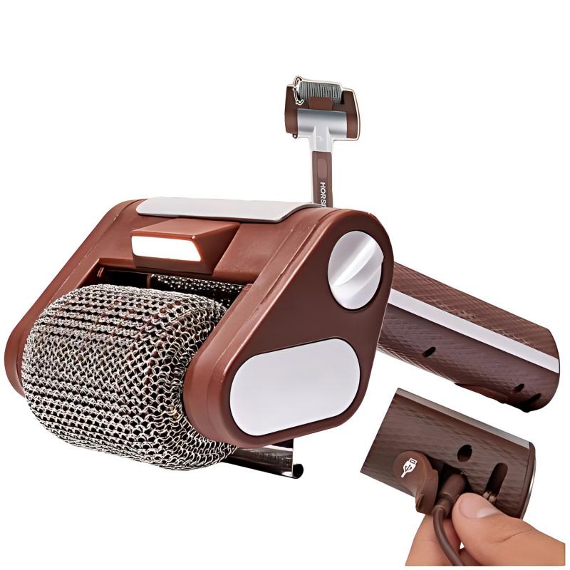 CLEAN WORLD Kitchen Grill Brush  Grill Cleaner AS SEEN ON TV! – Cordless, Rechargeable BBQ Tool with 350 RPM Stainless Roller, LED Light – Patents Pending