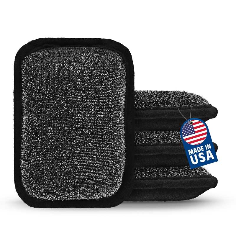 CLEAN WORLD Kitchen Grill Brush Grill Brush Bristle Free, Grill Cleaner Brush with 5 BBQ Replacement Head for Cast Iron, Stainless Steel Grates, Safe Grill Scraper Outdoor BBQ Grill, Black