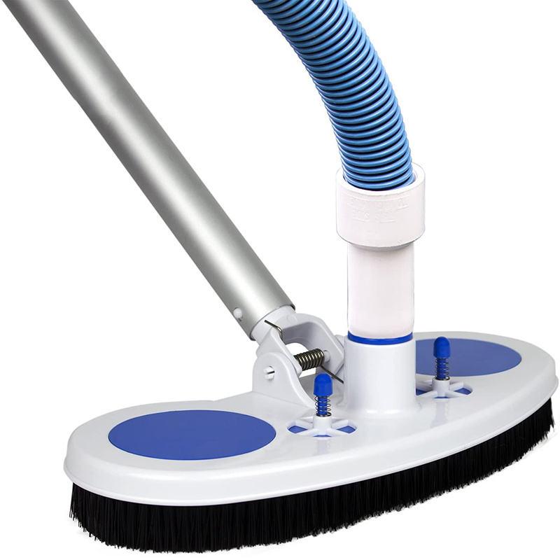 CLEAN WORLD Swimming Pool Vacuum Cleaner Cleaning Tool Suction Head Fountain Brush with Nylon Bristles & Swivel Hose Connector