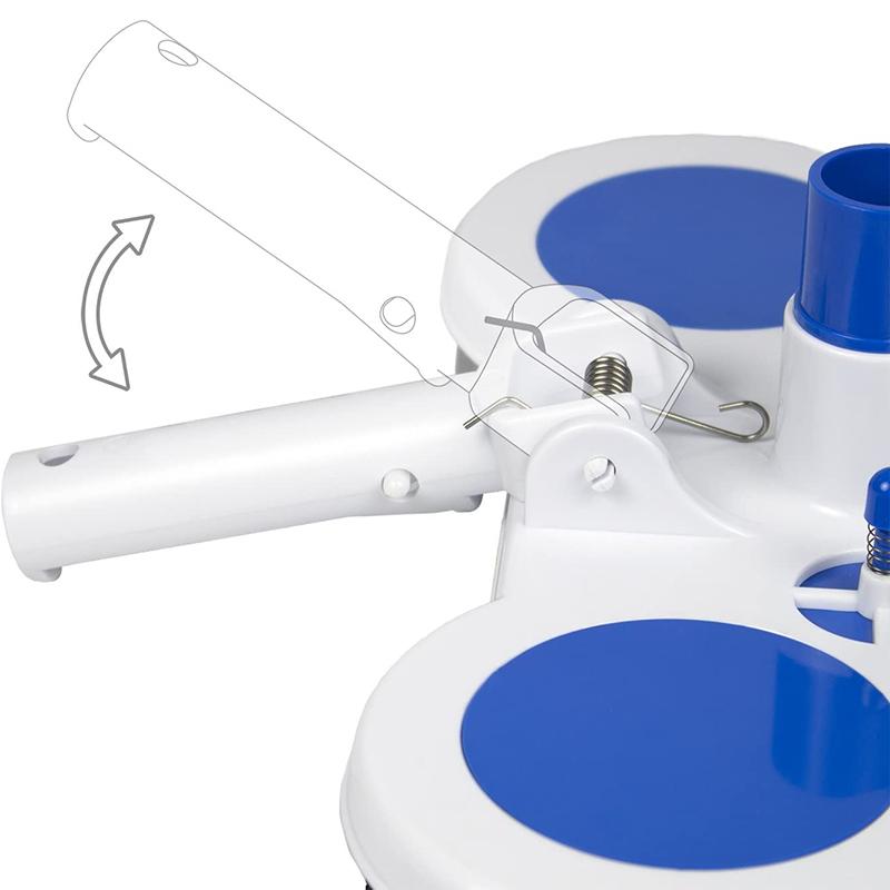 CLEAN WORLD Swimming Pool Vacuum Cleaner Cleaning Tool Suction Head Fountain Brush with Nylon Bristles & Swivel Hose Connector