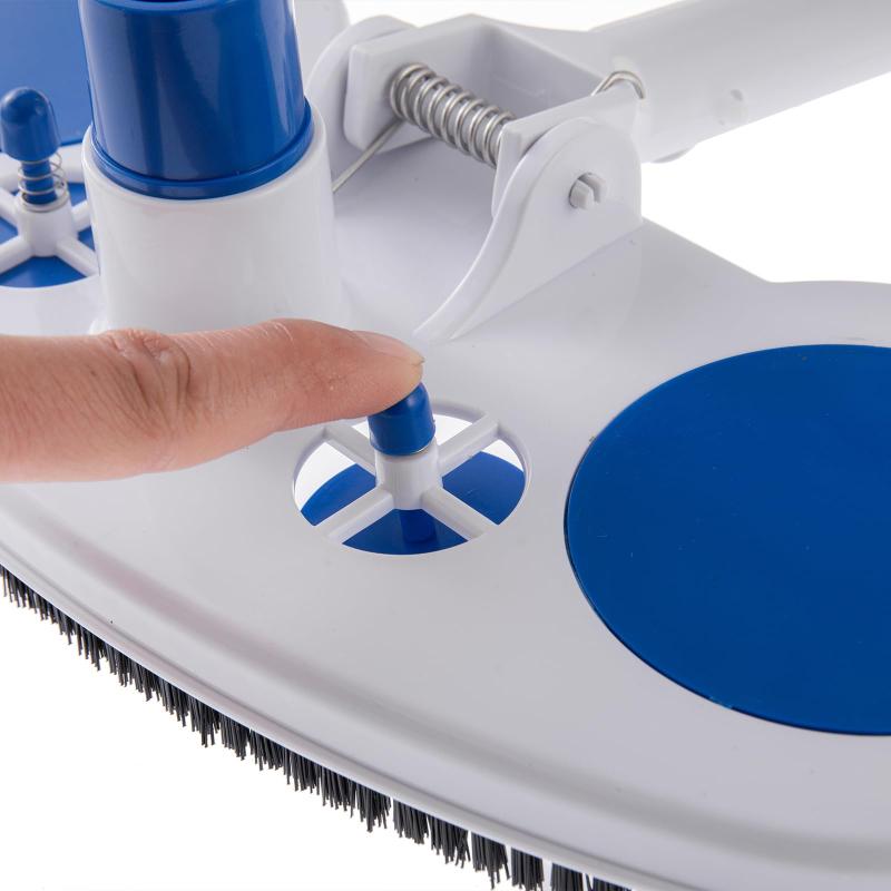 CLEAN WORLD Swimming Pool Vacuum Cleaner Cleaning Tool Suction Head Fountain Brush with Nylon Bristles & Swivel Hose Connector