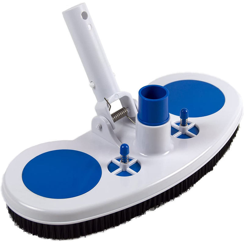 CLEAN WORLD Swimming Pool Vacuum Cleaner Cleaning Tool Suction Head Fountain Brush with Nylon Bristles & Swivel Hose Connector