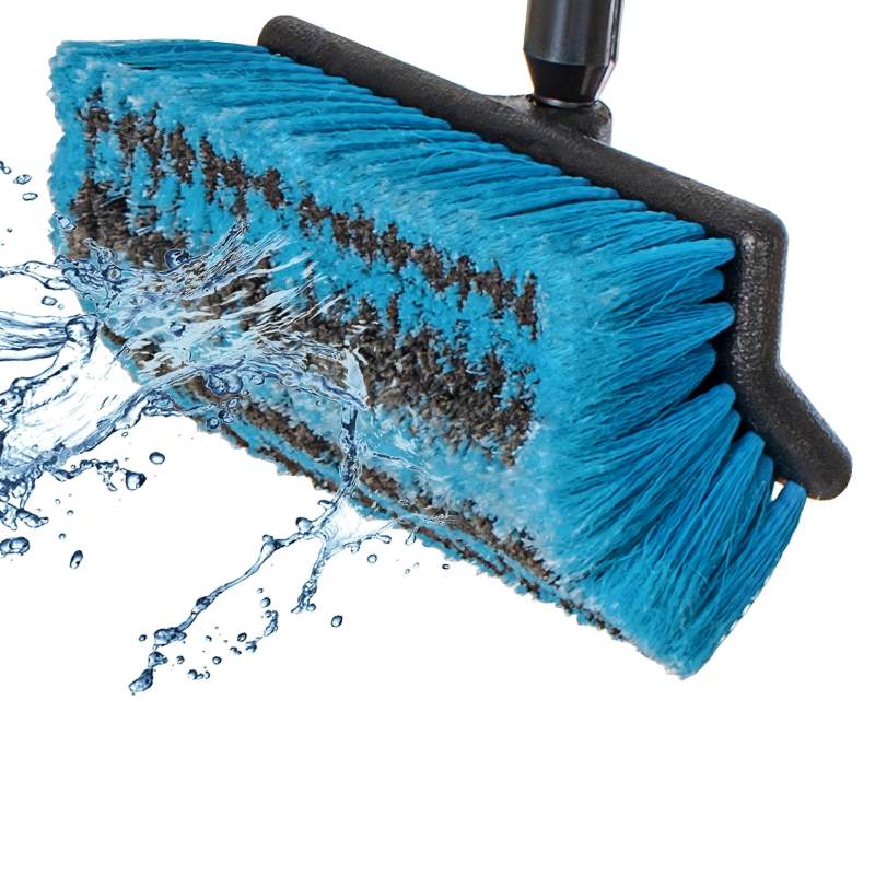CLEAN WORLD Car body brush, Car Wash Brush with 50'' Long Handle, Car Cleaning Brush with Hose Attachment, Car Brushes for Washing 10'' Soft Bristles for Scratch-Free Cleaning Auto, Truck, Boat, Floor and More