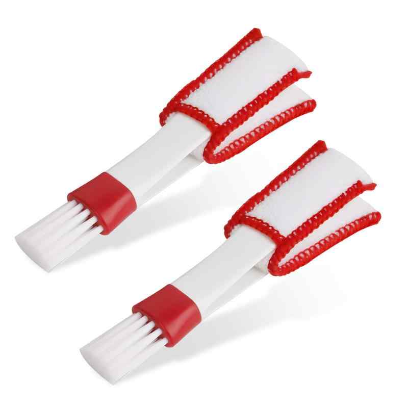 CLEAN WORLD Double Ended Automotive Air Vent Microfiber Duster & Brush Multifunction Detailing Air Conditioner Cleaner