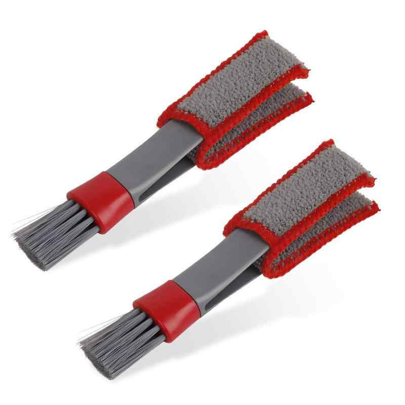 CLEAN WORLD Double Ended Automotive Air Vent Microfiber Duster & Brush Multifunction Detailing Air Conditioner Cleaner