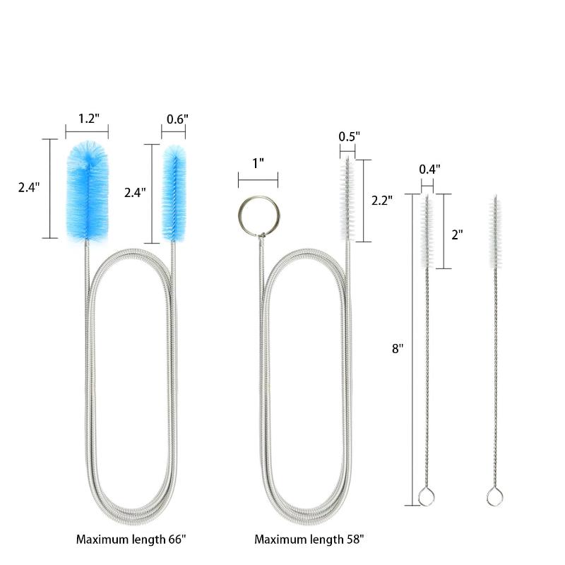 CLEAN WORLD Hot Selling Flexible Drain Cleaning Brush with 66 Inch Long Double Ended Hose Pipe and 58 Inch Tube