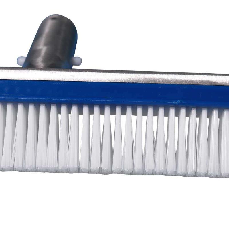 CLEAN WORLD Swimming Pool Cleaner Heavy-Duty Vinyl Polished Aluminum Handle Back Pool Cleaning Brush
