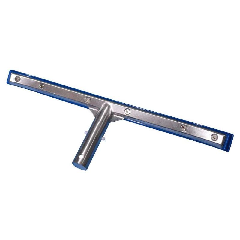 CLEAN WORLD Swimming Pool Cleaner Heavy-Duty Vinyl Polished Aluminum Handle Back Pool Cleaning Brush