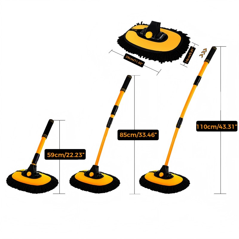 CLEAN WORLD Car body brush, 15° Curved Car Wash Brush with Long Handle 43