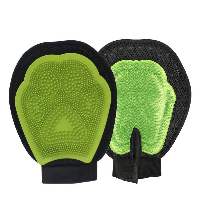 CLEAN WORLD Customized Gentle Deshedding Bathing and Massaging Dog Cat Pet Grooming Hair Remover Gloves