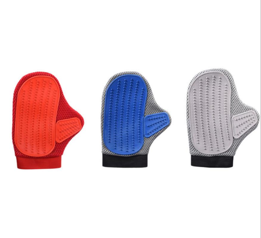 CLEAN WORLD Dog Grooming Rubber Massage Glove with Nylon Hair Removal Tool for Cats for Pet Grooming Products